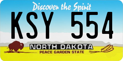 ND license plate KSY554