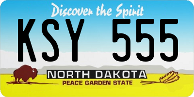 ND license plate KSY555