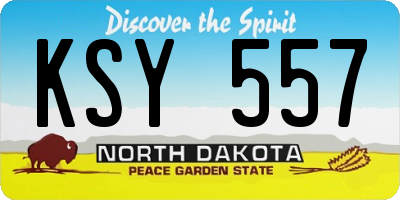 ND license plate KSY557