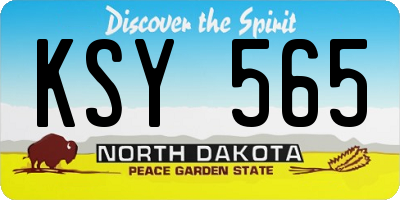 ND license plate KSY565