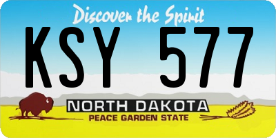 ND license plate KSY577