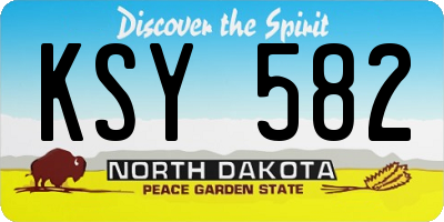 ND license plate KSY582