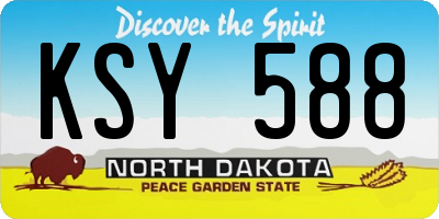 ND license plate KSY588