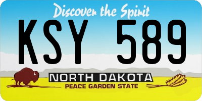 ND license plate KSY589