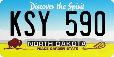 ND license plate KSY590