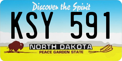 ND license plate KSY591