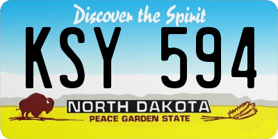 ND license plate KSY594
