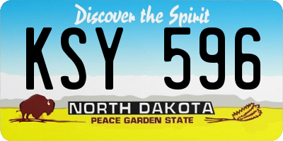 ND license plate KSY596