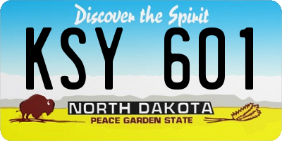 ND license plate KSY601