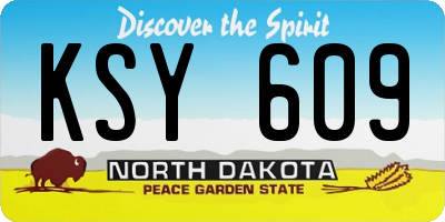 ND license plate KSY609