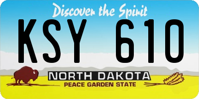 ND license plate KSY610