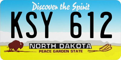 ND license plate KSY612