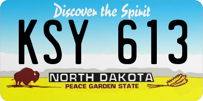 ND license plate KSY613