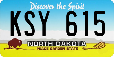 ND license plate KSY615