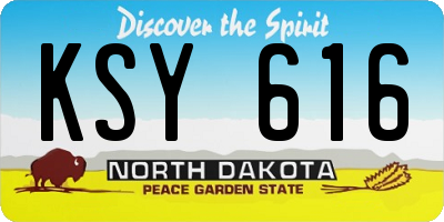 ND license plate KSY616
