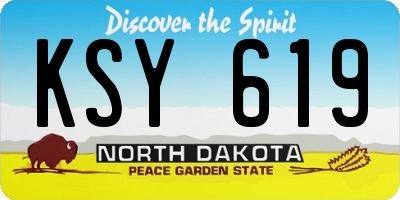 ND license plate KSY619