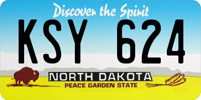 ND license plate KSY624