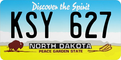 ND license plate KSY627
