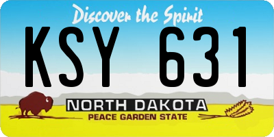 ND license plate KSY631