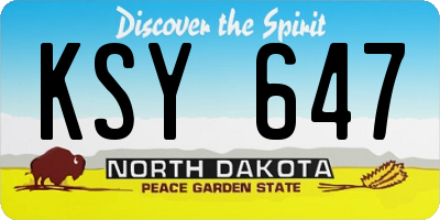 ND license plate KSY647