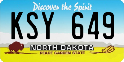 ND license plate KSY649