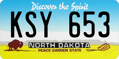 ND license plate KSY653