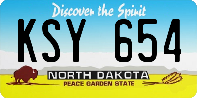ND license plate KSY654