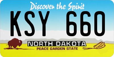ND license plate KSY660