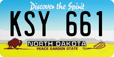 ND license plate KSY661
