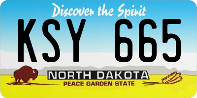 ND license plate KSY665