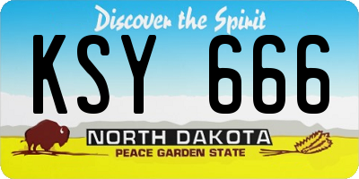ND license plate KSY666