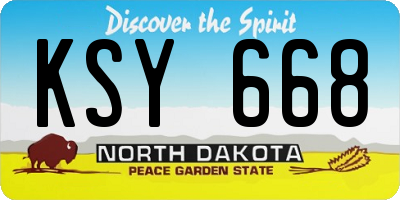 ND license plate KSY668
