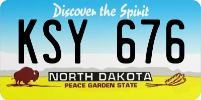 ND license plate KSY676
