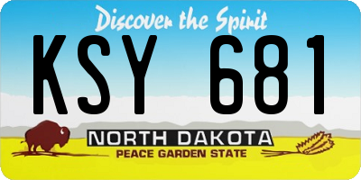 ND license plate KSY681