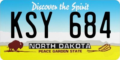 ND license plate KSY684