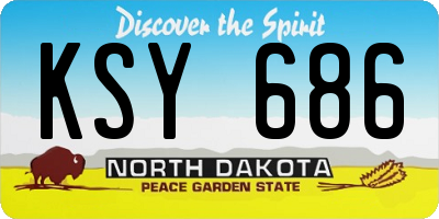 ND license plate KSY686