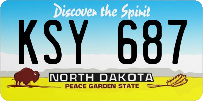 ND license plate KSY687