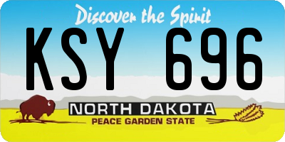 ND license plate KSY696