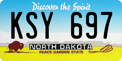 ND license plate KSY697