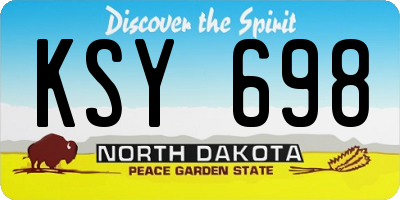 ND license plate KSY698
