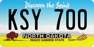 ND license plate KSY700