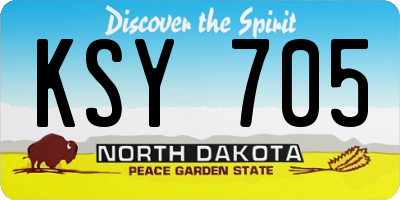 ND license plate KSY705