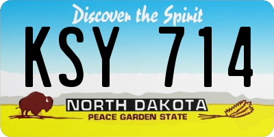 ND license plate KSY714