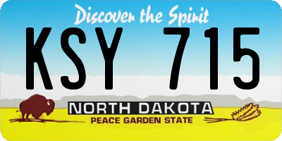 ND license plate KSY715