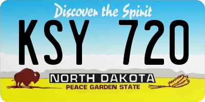 ND license plate KSY720