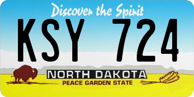 ND license plate KSY724