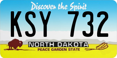 ND license plate KSY732