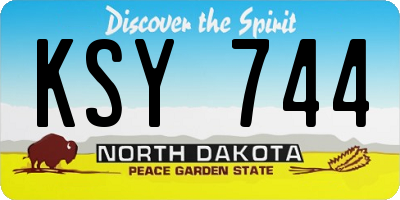 ND license plate KSY744