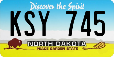 ND license plate KSY745