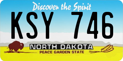 ND license plate KSY746